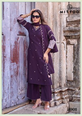 MITTOO Aaika Viscose Weaving Kurti Pant Dupatta Set with Khatli & Handwork kurti pant with dupatta Catalogs