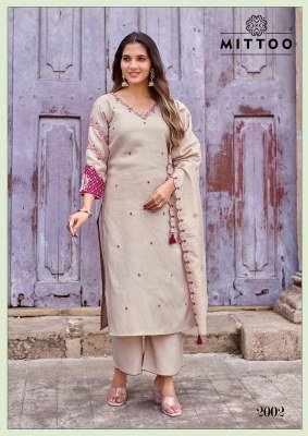MITTOO Aaika Viscose Weaving Kurti Pant Dupatta Set with Khatli & Handwork kurti pant with dupatta Catalogs