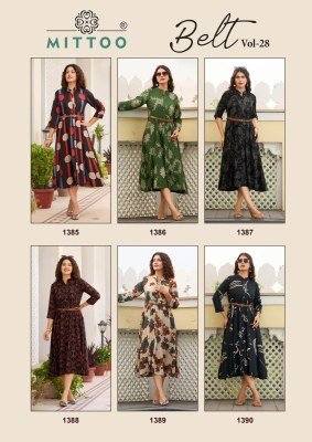 MITTOO Belt Vol-28 Rayon Print Kurti kurtis catalogs