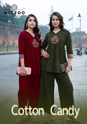 Mittoo Cotton Candy Dhabu Cotton Kurti Set with Thread   Handwork  S   3XL  co ord set catalogs