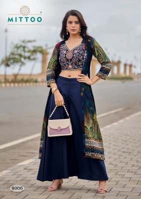 MITTOO Zubeda Vol-2  Roman Silk Work Shrug Bottom Set Indo Western