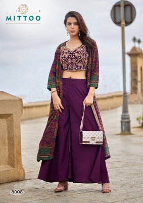 MITTOO Zubeda Vol-2  Roman Silk Work Shrug Bottom Set Indo Western