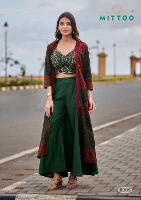 MITTOO Zubeda Vol-2  Roman Silk Work Shrug Bottom Set Indo Western