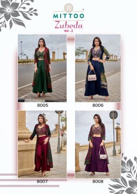 MITTOO Zubeda Vol-2  Roman Silk Work Shrug Bottom Set Indo Western