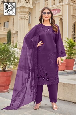 MR1006 by Mushk roman silk work with top bottom with dupatta at low rate Amavi