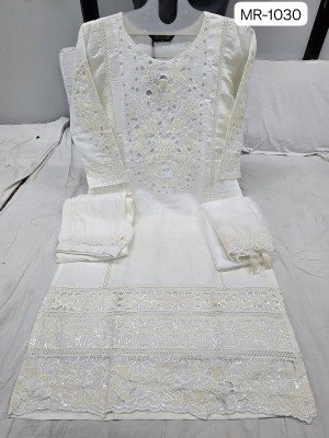 MR1030 by Shrddha Designer Roman Silk embroidered readymade suit catalogues at low rate  readymade suit catalogs