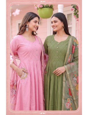 MUNCH D.N. 1001-1008 Heavy Roman Silk Kali Ghara Kurti Pant Dupatta Set kurti pant with dupatta Catalogs
