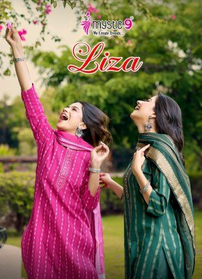 MYSTIC 9 LIZA Vol-6 3-Piece Straight Cut Handloom Cotton Embroidered Set wholesale catalogs