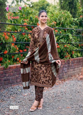 MYSTIC 9 REVATI 1 Black Rayon Foil Print Straight Cut 3-Piece Suit Set kurti pant with dupatta Catalogs
