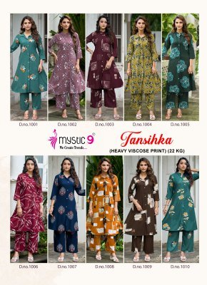 MYSTIC 9 TANISHKA VOL-1 Premium Heavy Viscose  Co-Ord Set with Pant co ord set catalogs
