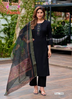 MYSTIC 9 ZINNAT Vol-1 Viscose Dobby Straight Cut Kurti Pant Dupatta Set kurti pant with dupatta Catalogs
