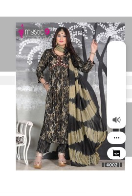 MYstic 9 by Pooja vol 4 heavy foil print embroidered readymade suit catalogue at affordable rate readymade suit catalogs