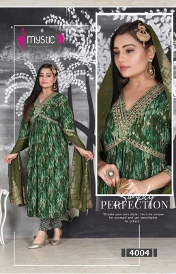 MYstic 9 by Pooja vol 4 heavy foil print embroidered readymade suit catalogue at affordable rate readymade suit catalogs