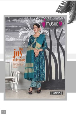 MYstic 9 by Pooja vol 4 heavy foil print embroidered readymade suit catalogue at affordable rate readymade suit catalogs