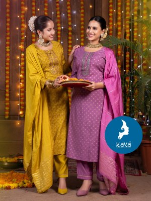 Maayra 2 by Kaya Roman Silk Straight kurti pant and dupatta collection at affordable rate  readymade suit catalogs