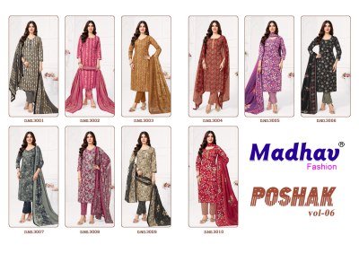 Madhav Fashion Poshak Vol 6 Latest Cotton Dress Materials Kurti Catalogs Wholesale kurtis catalogs