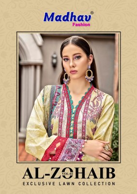 Madhav fashion by al Zohaib vol 2 pure lawn cotton unstitched dress material catalogue at low rate Madhav fashion