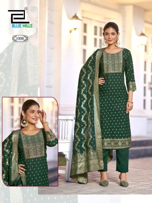 Madhuri by Blue hills 14 kg Foil printed neck embroidered readymade suit in budget range  readymade suit catalogs