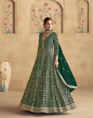 Maharani by Aashirwad Real georgette fancy embroidered gown catalogue at affordable rate gown catalogs