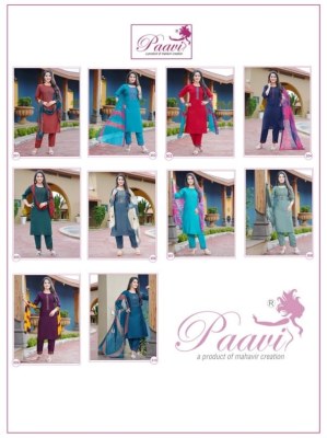 Mahavir creation paavi by bani presenting embroidered kurti bottom and dupatta catalog at wholesale price  kurtis catalogs