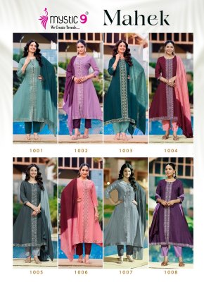 Mahek vol 1 by Mystic 9 Premium embroidered roman silk readymade suit collection at affordable rate readymade suit catalogs
