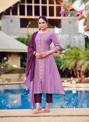 Mahek vol 1 by Mystic 9 Premium embroidered roman silk readymade suit collection at affordable rate readymade suit catalogs