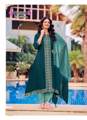 Mahek vol 1 by Mystic 9 Premium embroidered roman silk readymade suit collection at affordable rate readymade suit catalogs