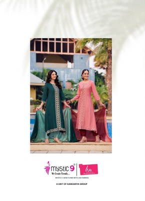 Mahek vol 1 by Mystic 9 Premium embroidered roman silk readymade suit collection at affordable rate readymade suit catalogs