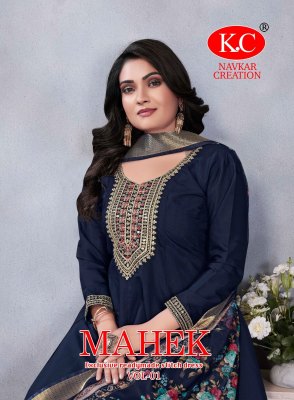 Mahek vol 1 by Navkar K C Roman Silk Designer readymade suit with side pocket catalogue at affordable rate  Navkar Kurti