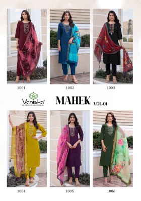 Mahek vol 1 by Vansika roman silk handwork Readymade suit collection with affordable rate readymade suit catalogs