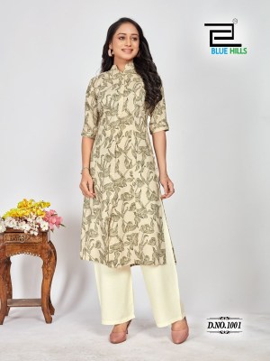 Maher by Blue hills reyon printed kurti collection kurtis catalogs