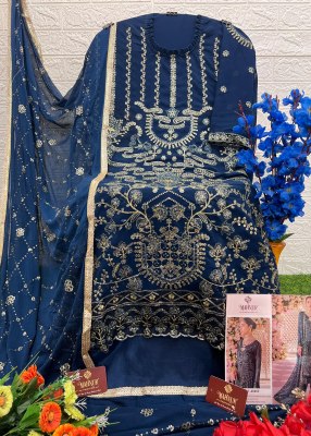 Mahnur vol 46 heavy georgette embroidered unstitched dress material catalogue salwar kameez catalogs