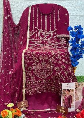 Mahnur vol 46 heavy georgette embroidered unstitched dress material catalogue salwar kameez catalogs