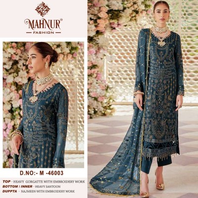 Mahnur vol 46 heavy georgette embroidered unstitched dress material catalogue salwar kameez catalogs