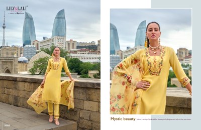 Mahra by Lily and lali Handwork embroidered fancy kurti pant with dupatta catalogue at affordable rate readymade suit catalogs