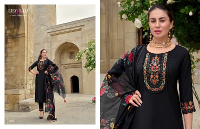 Mahra by Lily and lali Handwork embroidered fancy kurti pant with dupatta catalogue at affordable rate readymade suit catalogs