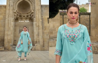 Mahra by Lily and lali Handwork embroidered fancy kurti pant with dupatta catalogue at affordable rate readymade suit catalogs