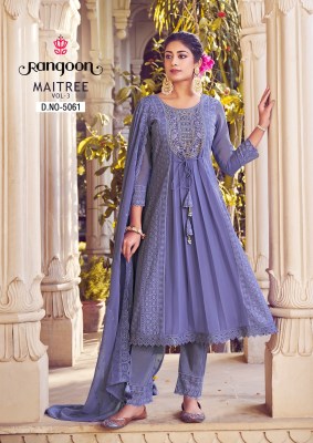 Maitree vol 3 by Rangoon georgette embroidered fancy anarkali suit catalogue at affordable rate fancy Anarkali suit catalogs