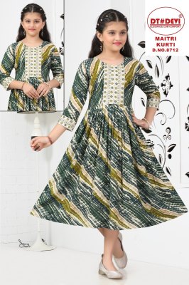 Maitri by D No 8712 Fancy Reyon printed flared kurti catalogue at affordable rate Amavi
