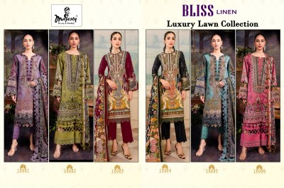 Majesty present Bliss line luxury lawn collection Pakistani salwar kameez catlogue at low rate  pakistani suit catalogs