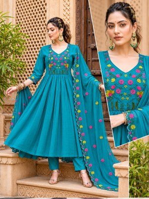 Mal Chanderi Embroidery Work Suit with Embroidered Dupatta wholesale catalogs