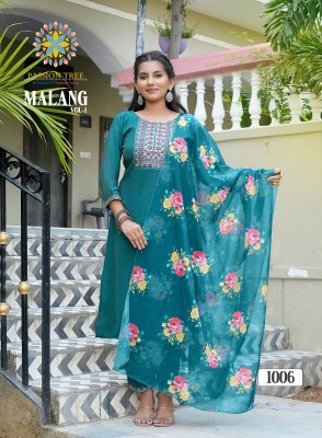 Malang vol 1 by Passion tree straight embroidered kurti bottom and dupatta readymade suit catalogs