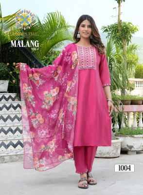 Malang vol 1 by Passion tree straight embroidered kurti bottom and dupatta readymade suit catalogs