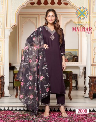 Malhar vol 2 by Passion tree roman silk embroidered kurti pant and dupatta catalogue readymade suit catalogs