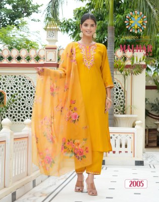 Malhar vol 2 by Passion tree roman silk embroidered kurti pant and dupatta catalogue readymade suit catalogs