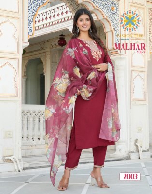 Malhar vol 2 by Passion tree roman silk embroidered kurti pant and dupatta catalogue readymade suit catalogs