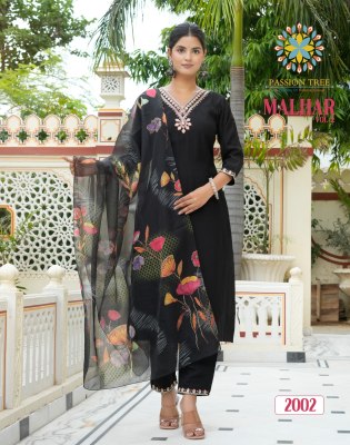 Malhar vol 2 by Passion tree roman silk embroidered kurti pant and dupatta catalogue readymade suit catalogs