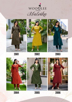 Malvika by Wooglee Pure Cotton Printed handwork kurti with bottom catalogue at affordable rate kurtis catalogs