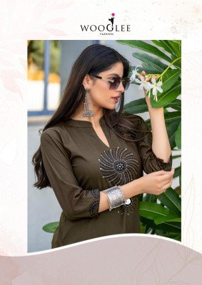 Malvika by Wooglee Pure Cotton Printed handwork kurti with bottom catalogue at affordable rate kurtis catalogs