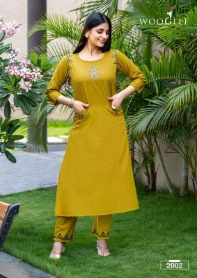 Malvika by Wooglee Pure Cotton Printed handwork kurti with bottom catalogue at affordable rate kurtis catalogs